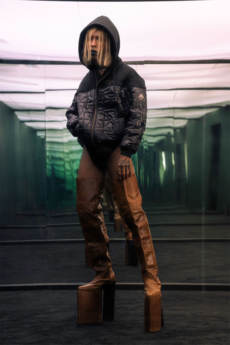 Telfar Moose Knuckles Puffer Down Collaboration Campaign Jacket BOots
