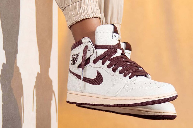 A Ma Maniere Jordan 1 High White Maroon Lookbook Collaboration