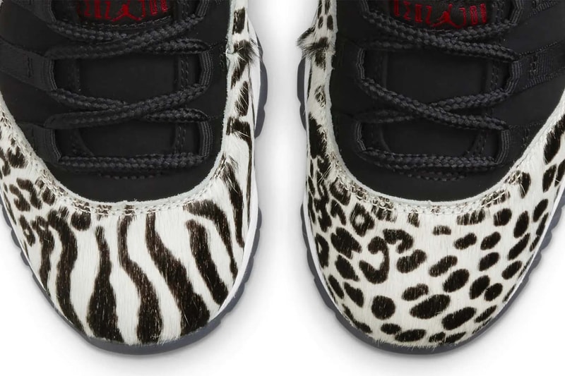 Nike Air Jordan 11 Women Black White Animal Print Laces Black Friday Release Date