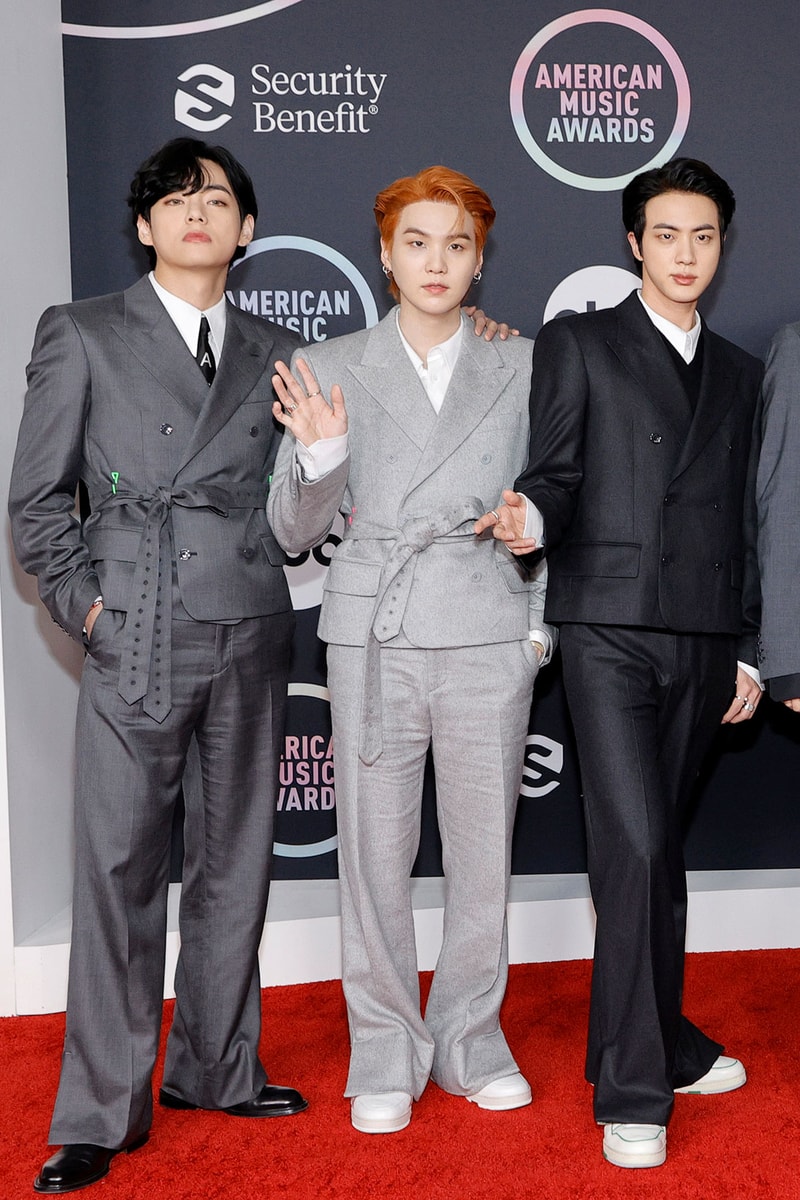 2021 American Music Awards AMAs Red Carpet Best Celebrity Looks BTS Jin V Suga
