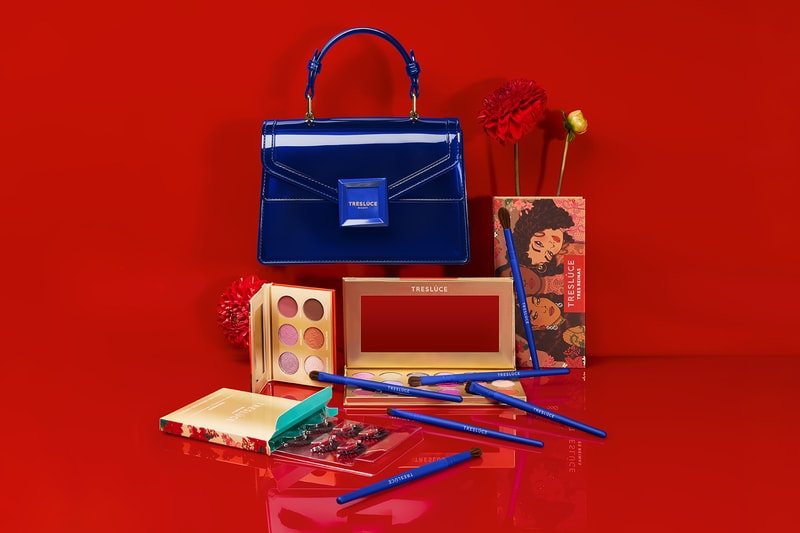 Becky G Treslúce Beauty Holiday Collection Makeup Eyeshadow Gel Eyeliners Falsies Fake Eyelashes Brushes Noche de Celebración