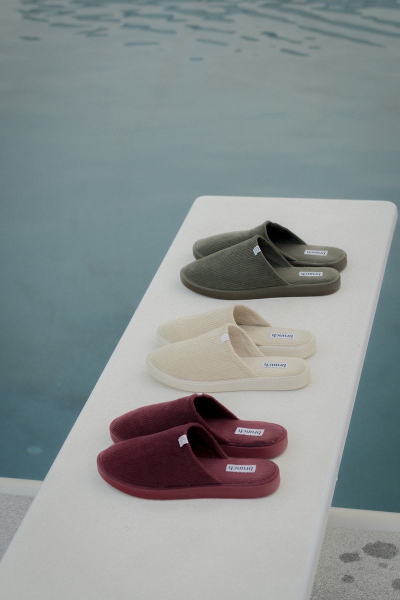 Brunch Hotel Corduroy Slippers Burgundy Green Tan Footwear