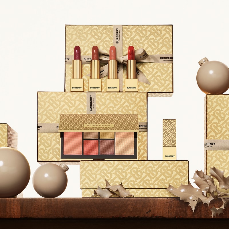 Burberry Beauty Makeup Festive Monogram Collection Blush Palette Lipsticks