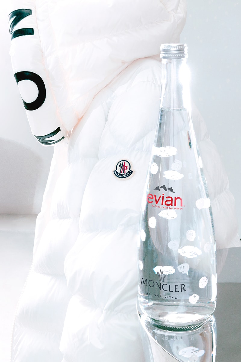 Moncler evian Limited-Edition Glass Bottle Swiss artist Not Vital Collaboration