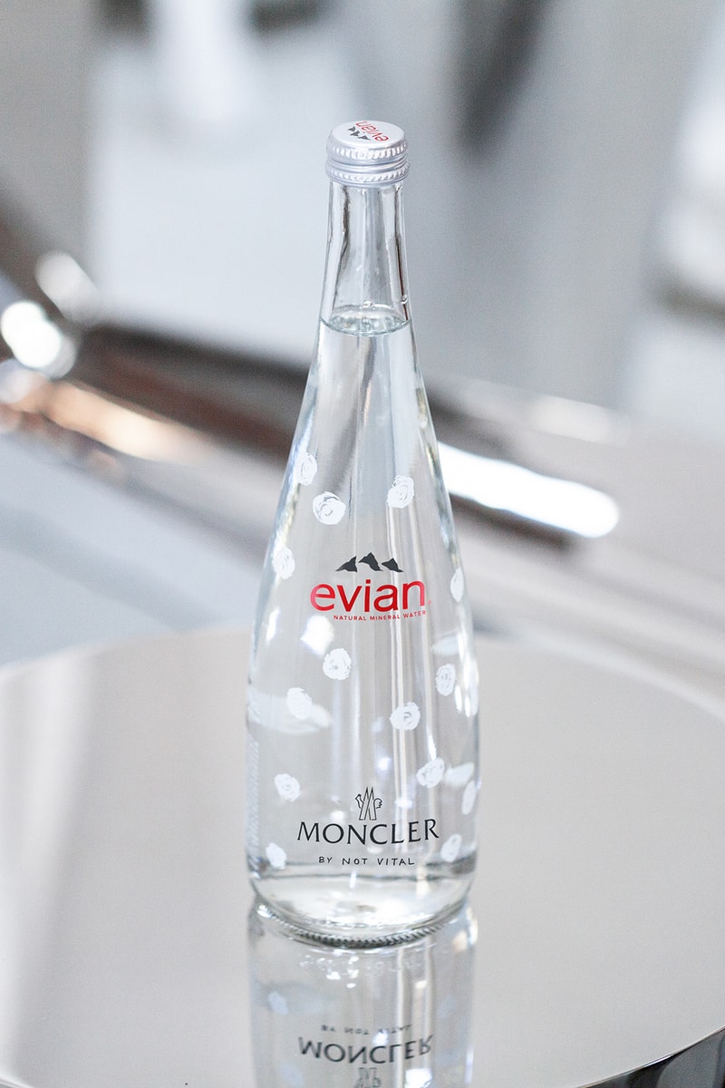 Moncler evian Limited-Edition Glass Bottle Swiss artist Not Vital Collaboration