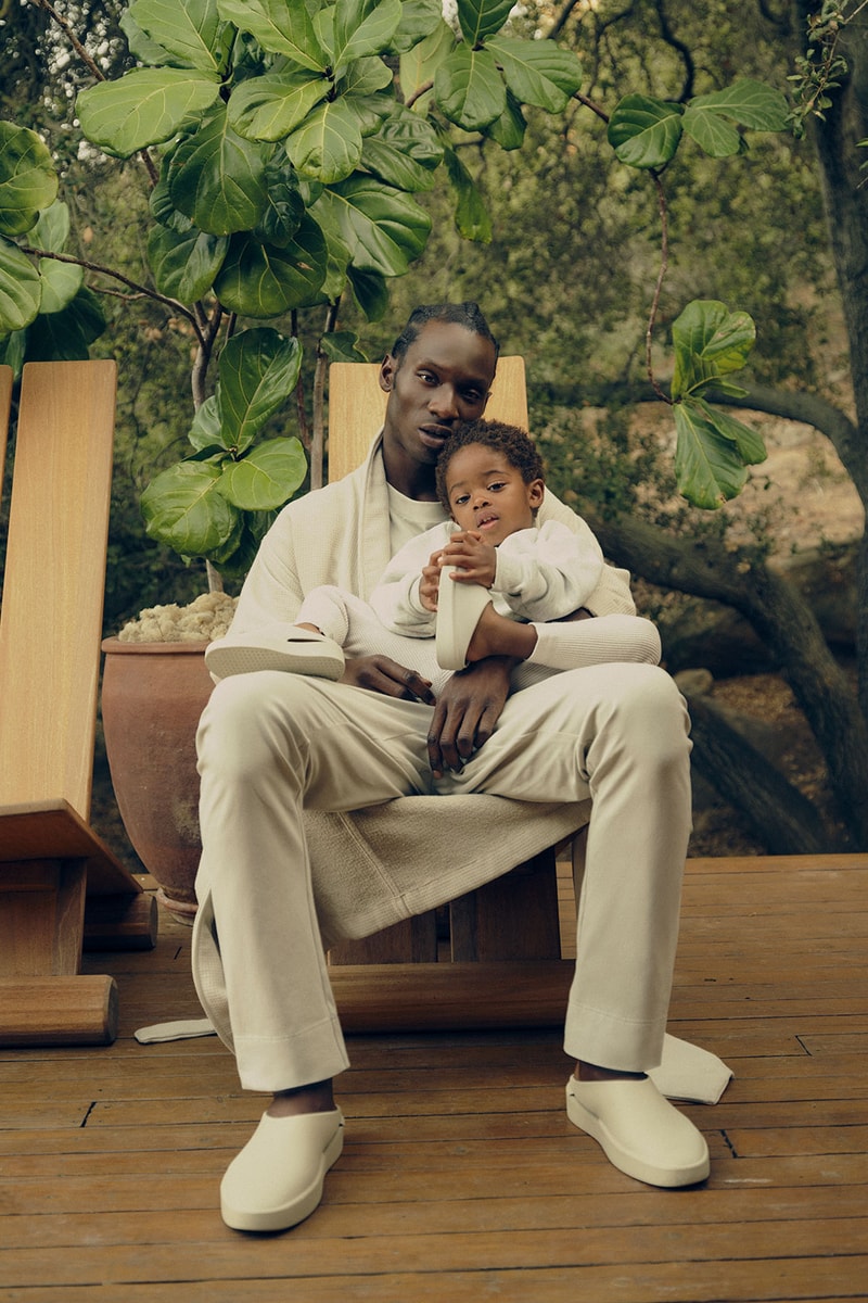Fear of God FoG Loungewear Collection Campaign Kids Slides Slippers Sweatpants