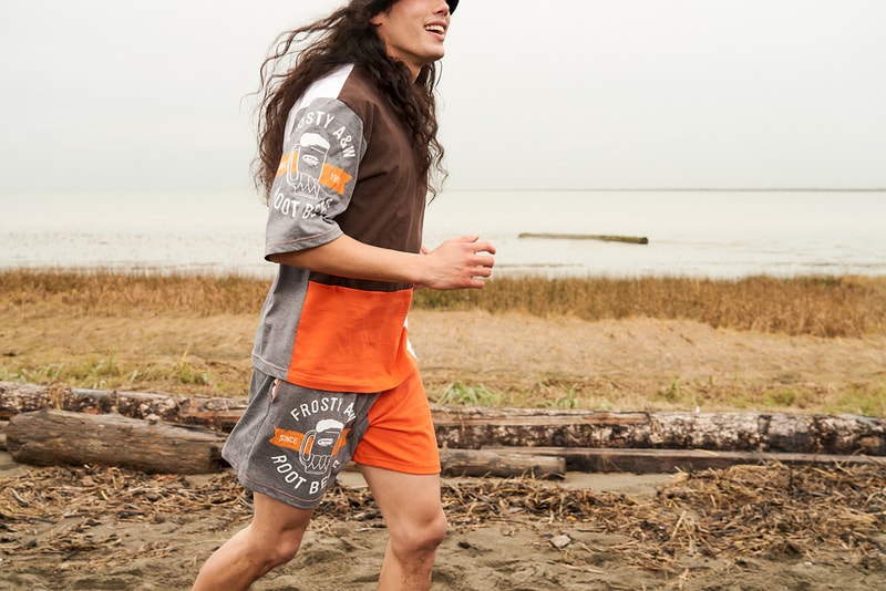 frankie collective a&w merch collaboration upcycled shirt and shorts