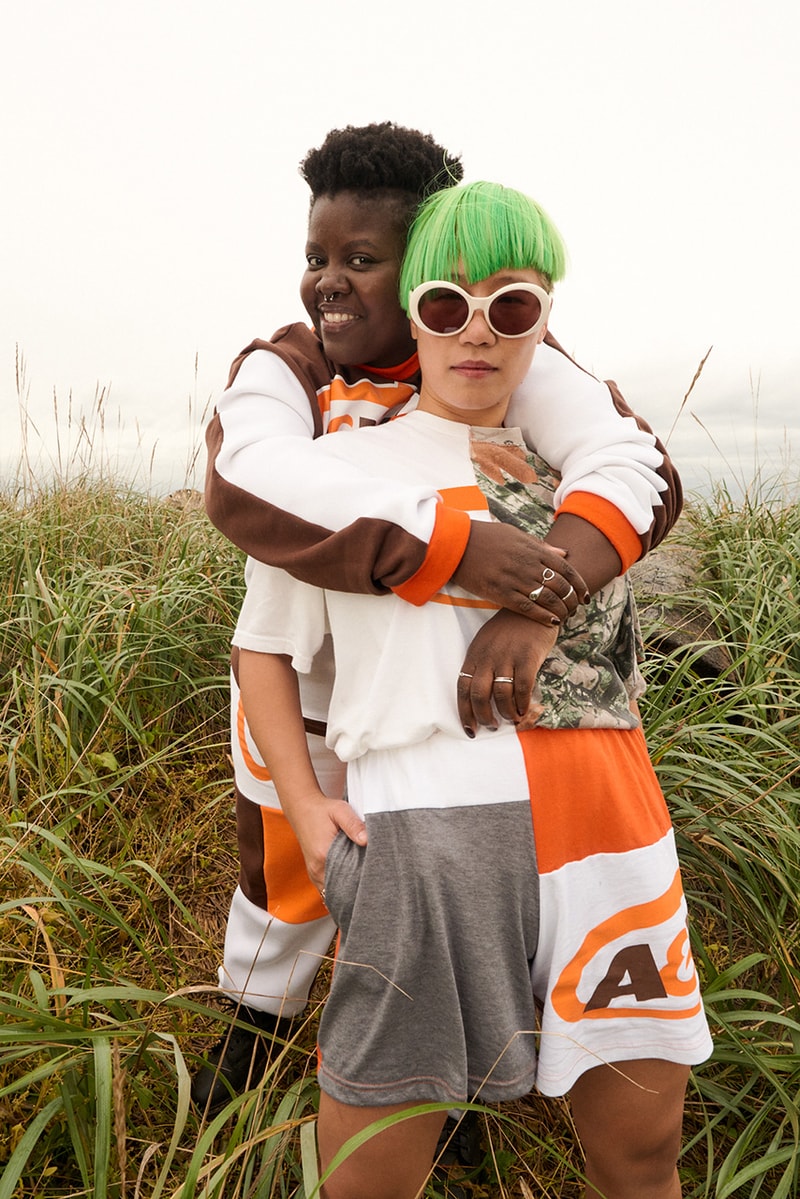 frankie collective a&w merch collaboration upcycled shirt and shorts