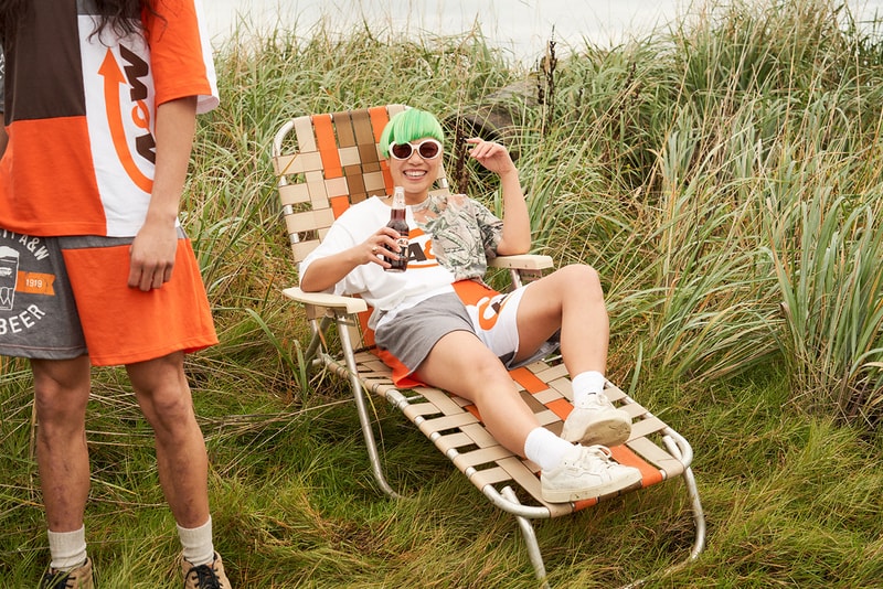 frankie collective a&w merch collaboration upcycled shirt and shorts
