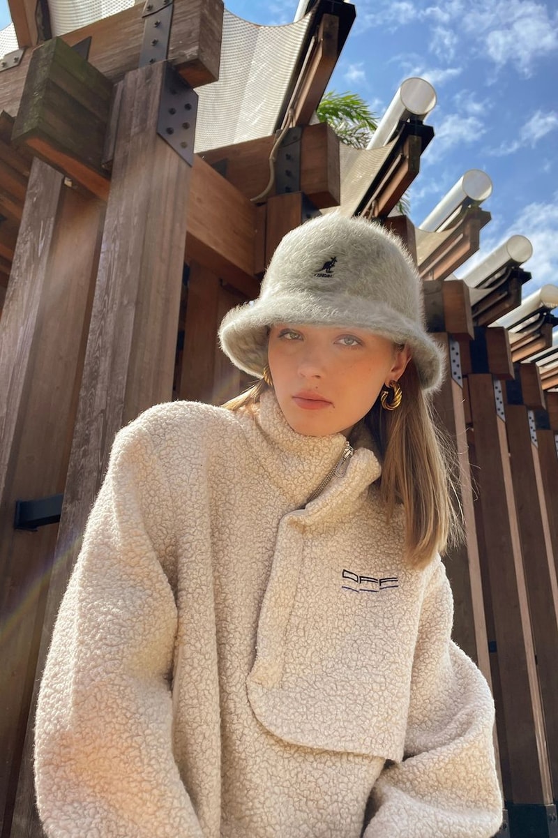 Kangol Bucket Hat Beige Fleece Jacket