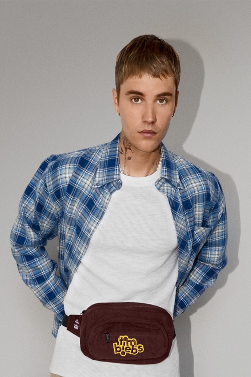 justin bieber tim hortons posing fanny pack collab