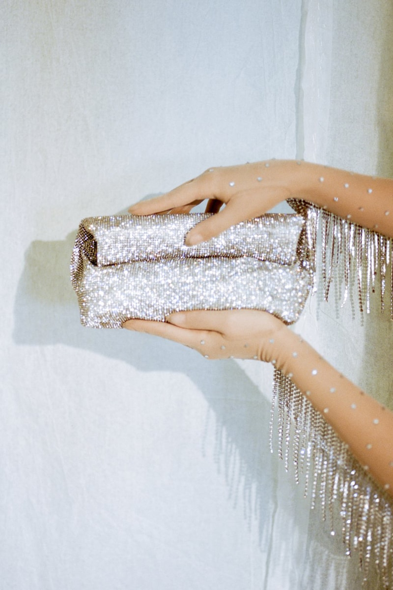 KARA Crystal Mesh Lunch Bag Clutch Rhinestones Angela Dimayuga