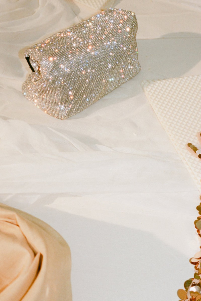 KARA Crystal Mesh Lunch Bag Clutch Rhinestones Angela Dimayuga