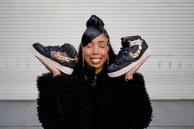 Custom Nike Air Force 1 Mid Hair Force 1 Black Hair Keia Kodoma
