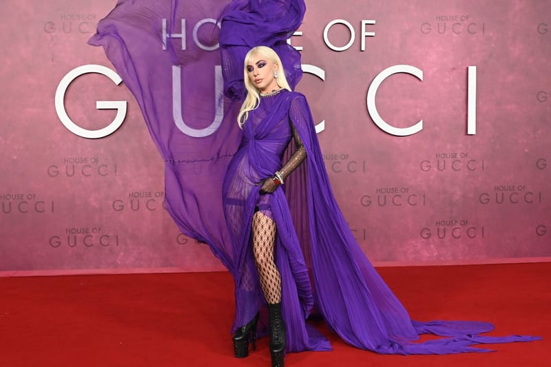 Lady Gaga Looks Like a Violet Goddess at the 'House of Gucci' Premiere