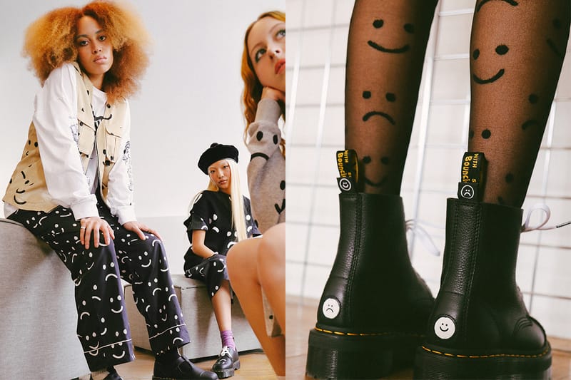 Lazy Oaf x Dr. Martens' 3-Piece Footwear Range Features Happy and Sad Faces