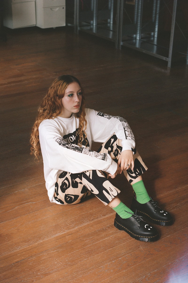 Lazy Oaf Dr. Martens Footwear Collection Collaboration Happy Sad Faces Sinclair boots Bex shoes Bethan Mary Janes