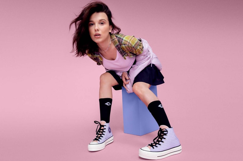 Millie Bobby Brown Florence by Mills Converse Chuck Taylor Platform Lavender Pink Black Socks