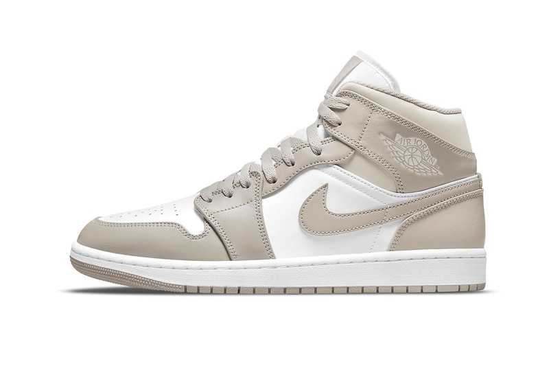 Nike Air Jordan 1 Mid College Grey White Light Bone Sneakers Shoes Kicks Footwear 