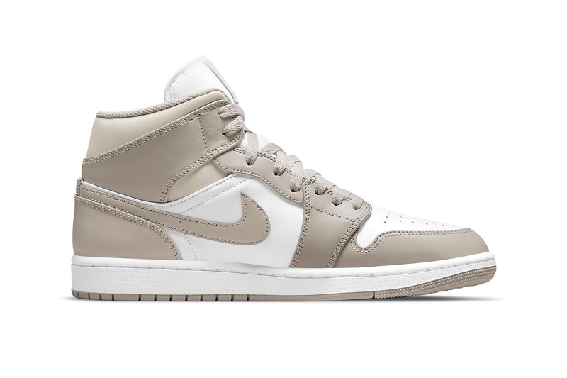 Nike Air Jordan 1 Mid College Grey White Light Bone Sneakers Shoes Kicks Footwear 