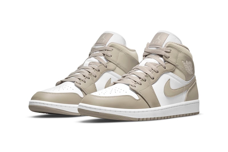 Nike Air Jordan 1 Mid College Grey White Light Bone Sneakers Shoes Kicks Footwear 