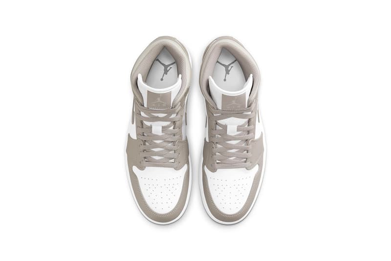 Air Jordan 1 College Grey/ Light Bone Size 10 Nike Air Jordan 1 Mid Linen College Grey Light Bone 554724  main image 4