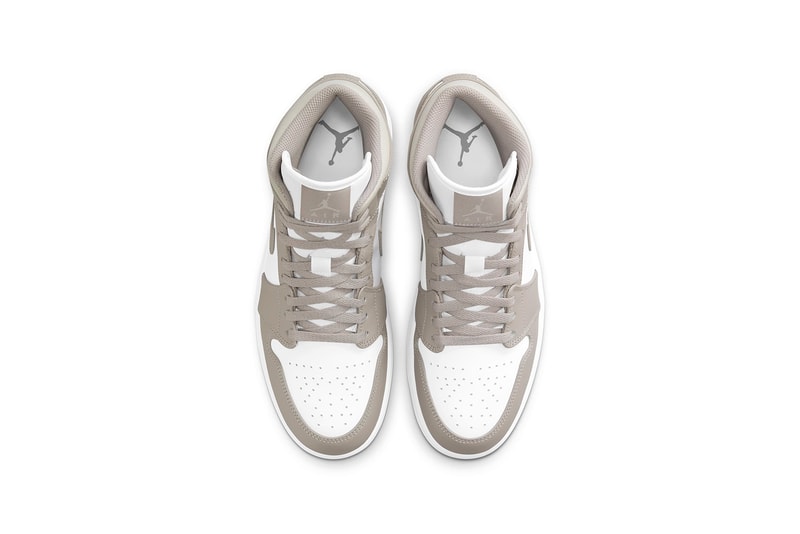 Nike Air Jordan 1 Mid College Grey White Light Bone Sneakers Shoes Kicks Footwear 