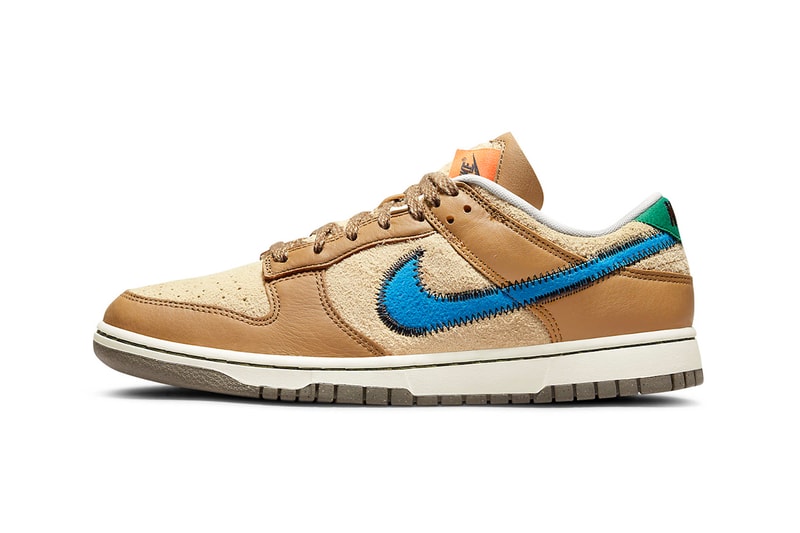 size? Nike Dunk Low Sneakers Brown Blue Green Orange Footwear Kicks Shoes Collaboration Lateral