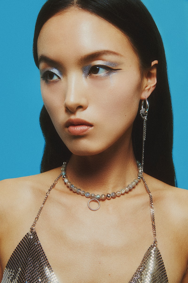 justine clenquet harley choker greta earring opals pearls black agate