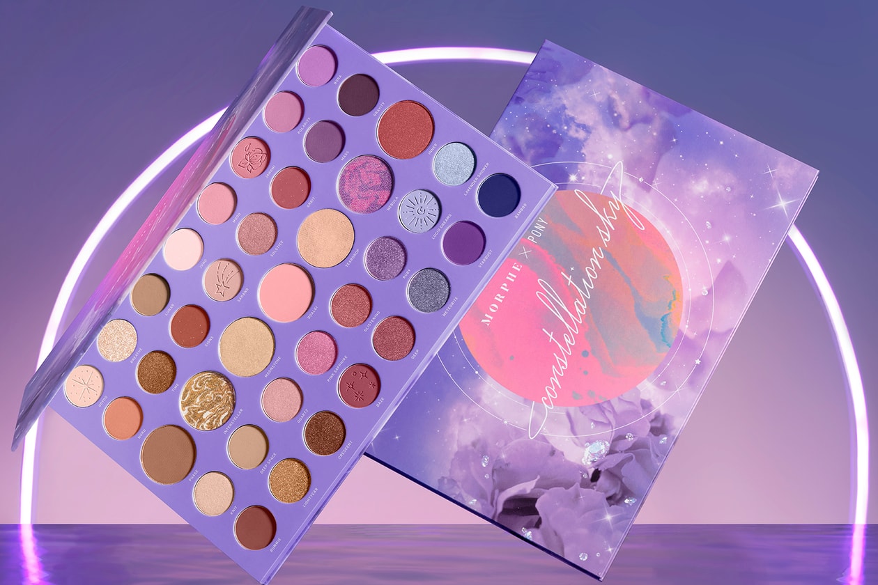 PONY Morphe Constellation Sky Makeup Collection Collaboration Kbeauty MUA Eyeshadow Palette Lipsticks Body Embellishments Stickers