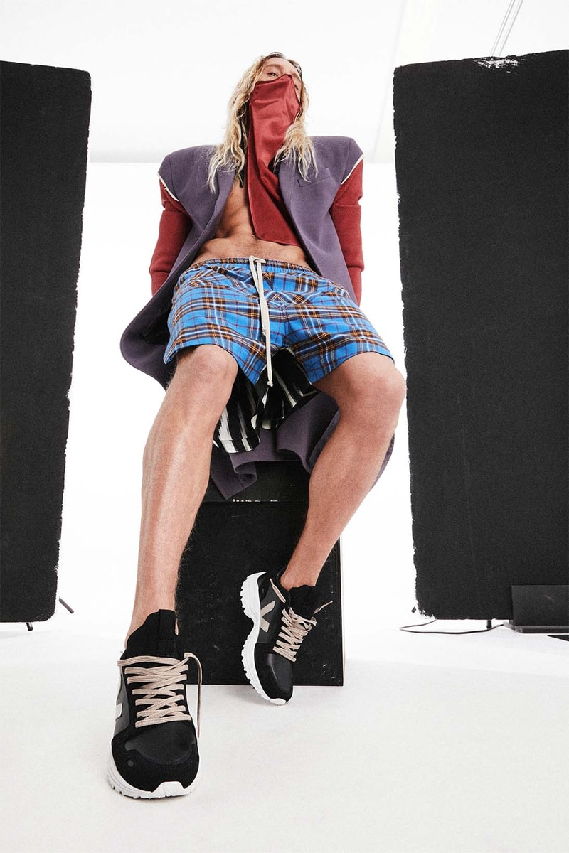 Rick Owens Veja Sneaker Black Collaboration Blue Shorts