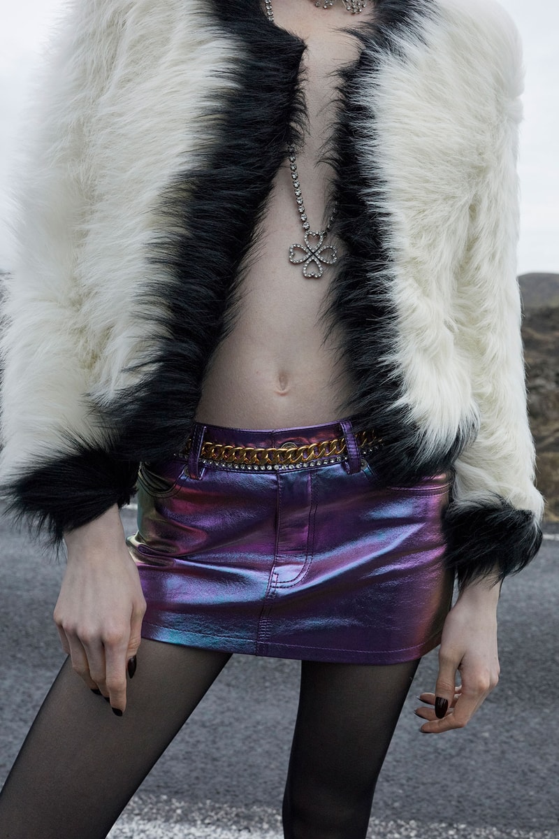Saint Laurent Holiday Collection 2021 Winter Fur Jacket Mini Skirt