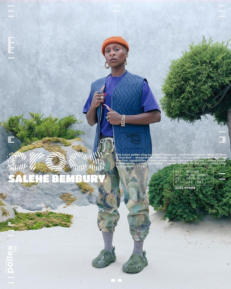 Salehe Bembury Crocs Pollex Clog green cucumber campaign collaboration Cynthia Erivo