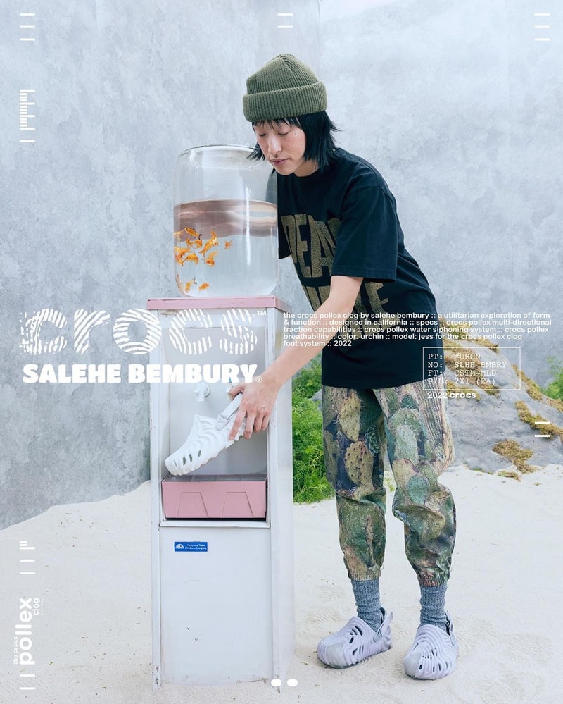 Salehe Bembury Crocs Pollex Clog all-white stratus blue urchin collaboration Jess Hu campaign
