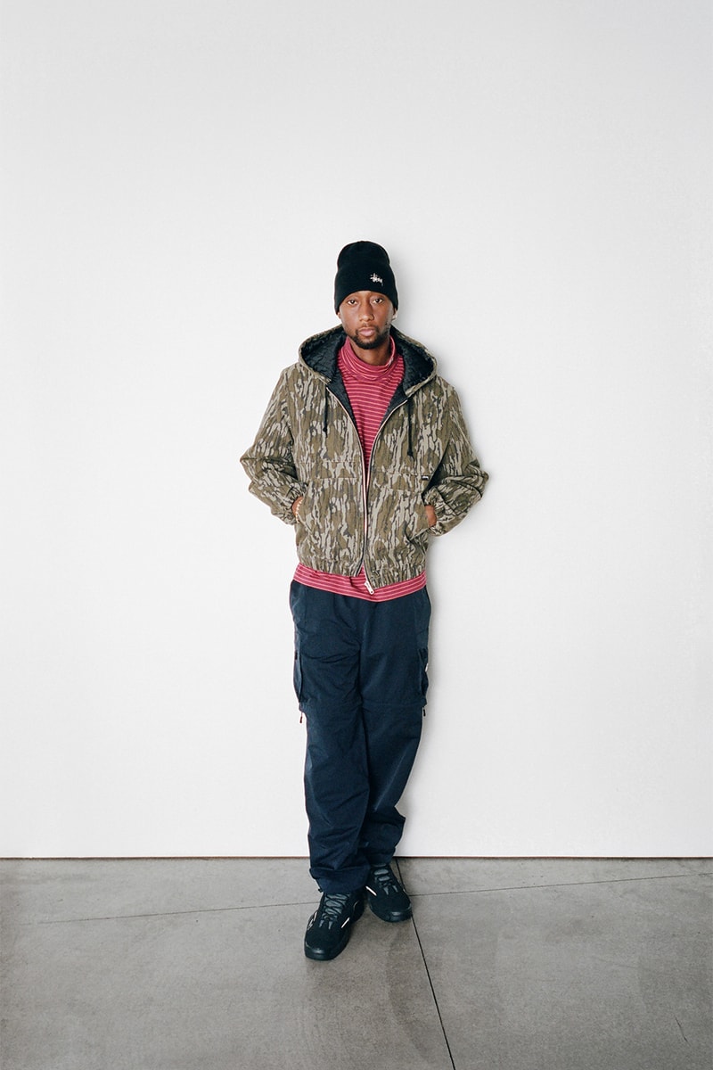stussy holiday 2021 collection jacket sweater pants beanie