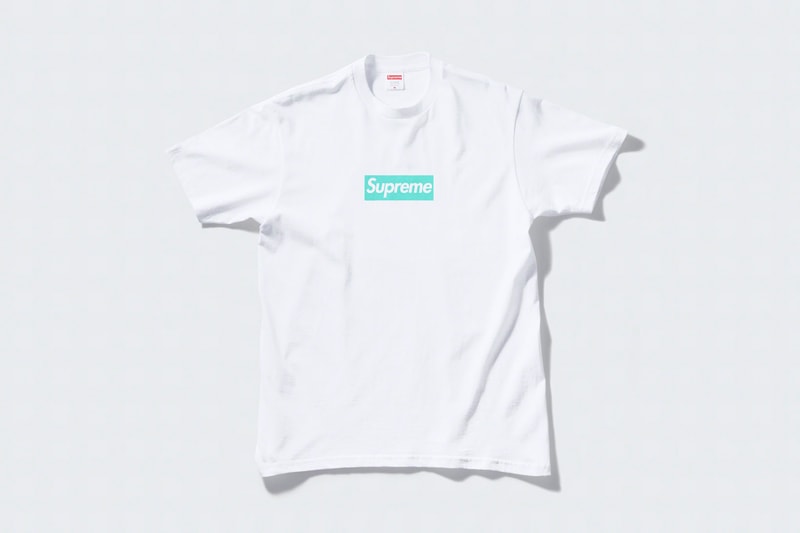 Supreme Tiffany & Co. Jewelry Collaboration Box Log T-shirt Blue