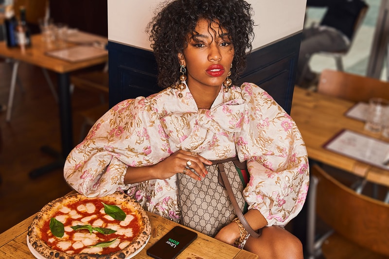 designer bag zia lucia menu food pizza italian dish house of gucci film uber eats app phone screen