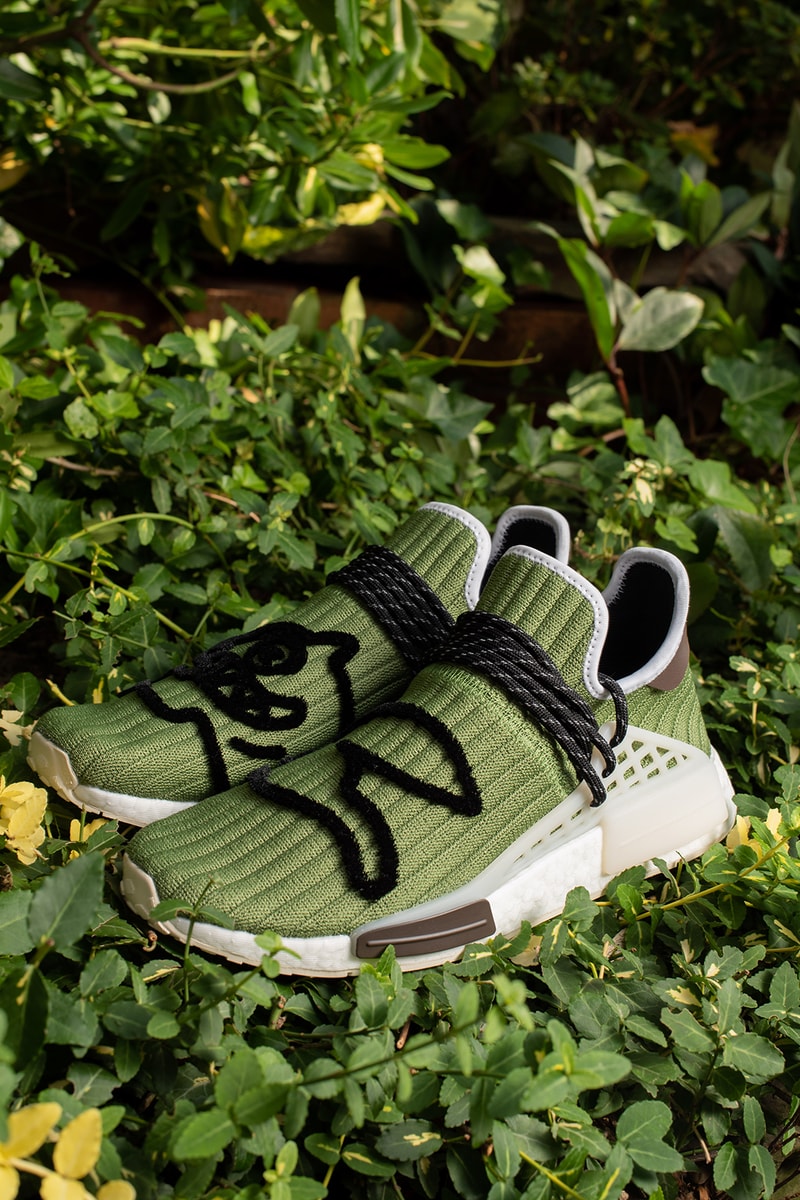 adidas Originals Pharrel Williams Hu NMD Billionaire Boys Club Khaki Green Colorway Product Shot Top View 2