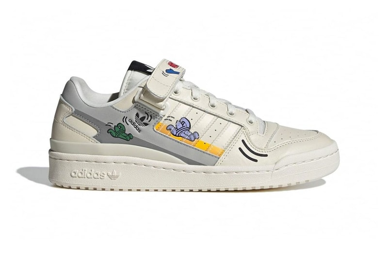 adidas Originals Forum Low Trefoil Characters Sail Gray Lateral Details