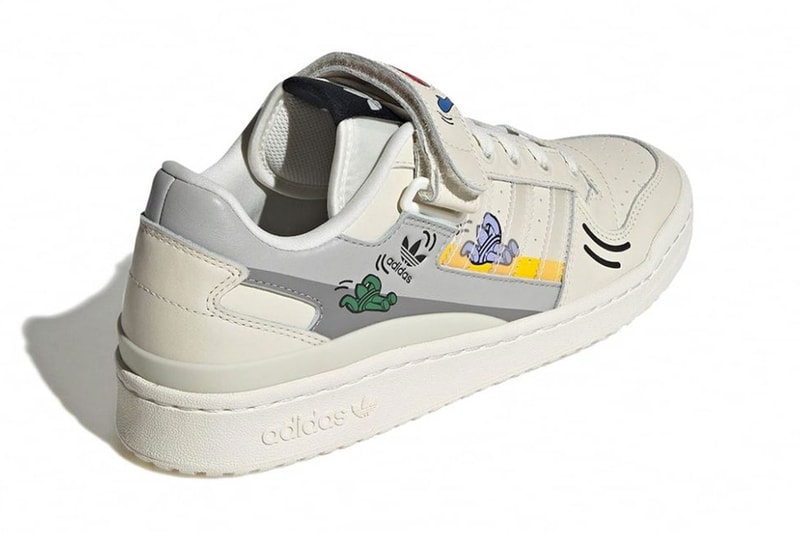 adidas Originals Forum Low Trefoil Characters Sail Gray Details Heel