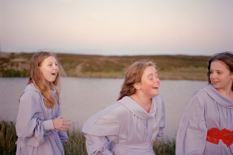 Alexander McQueen Wales Project Location Shoot Custom Lilac Dresses AW20 Collection