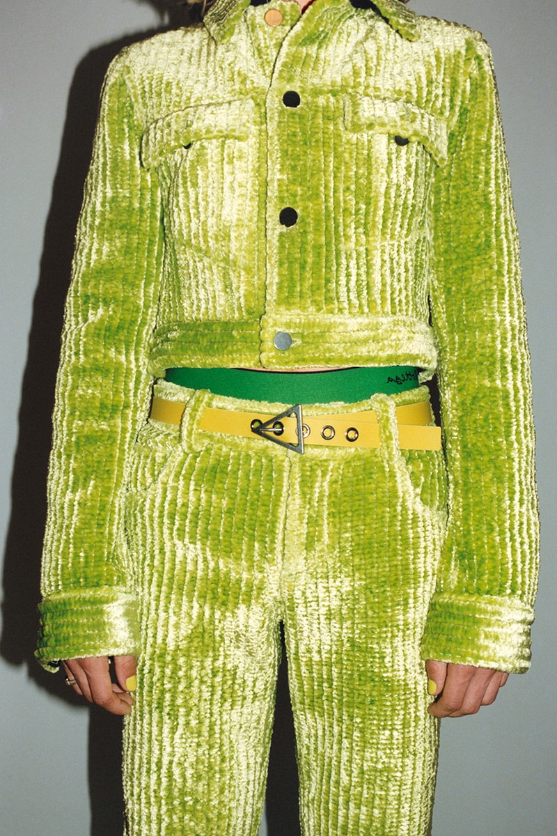 bottega veneta resort 2022 green corduroy set