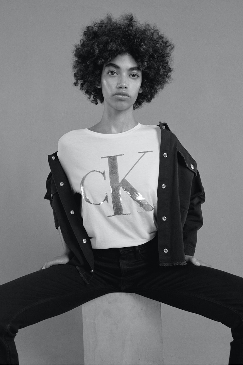 Calvin Klein Womens Holiday 2021 Campaign Tshirt Jacket Jeans