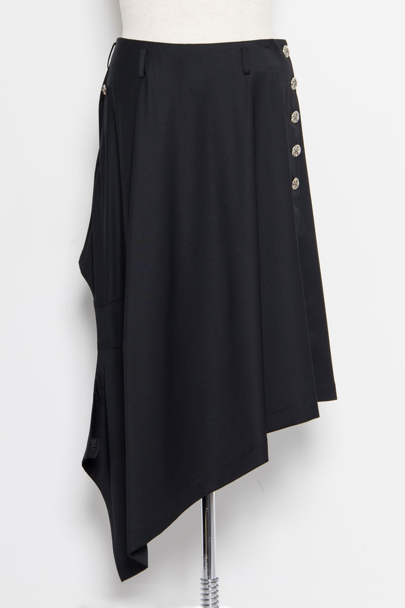 chrome hearts comme des garcon asymmetric skirt