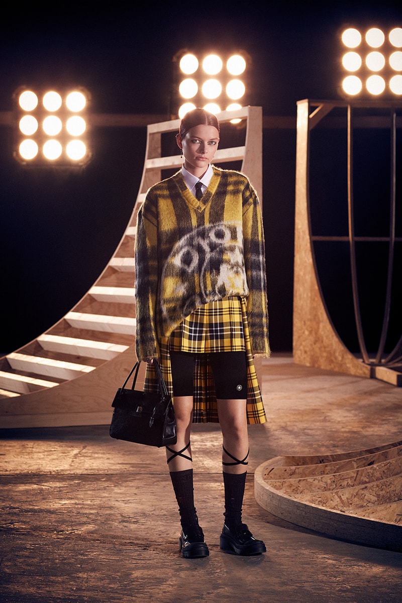 dior womens pre fall 2022 yellow plaid sweater