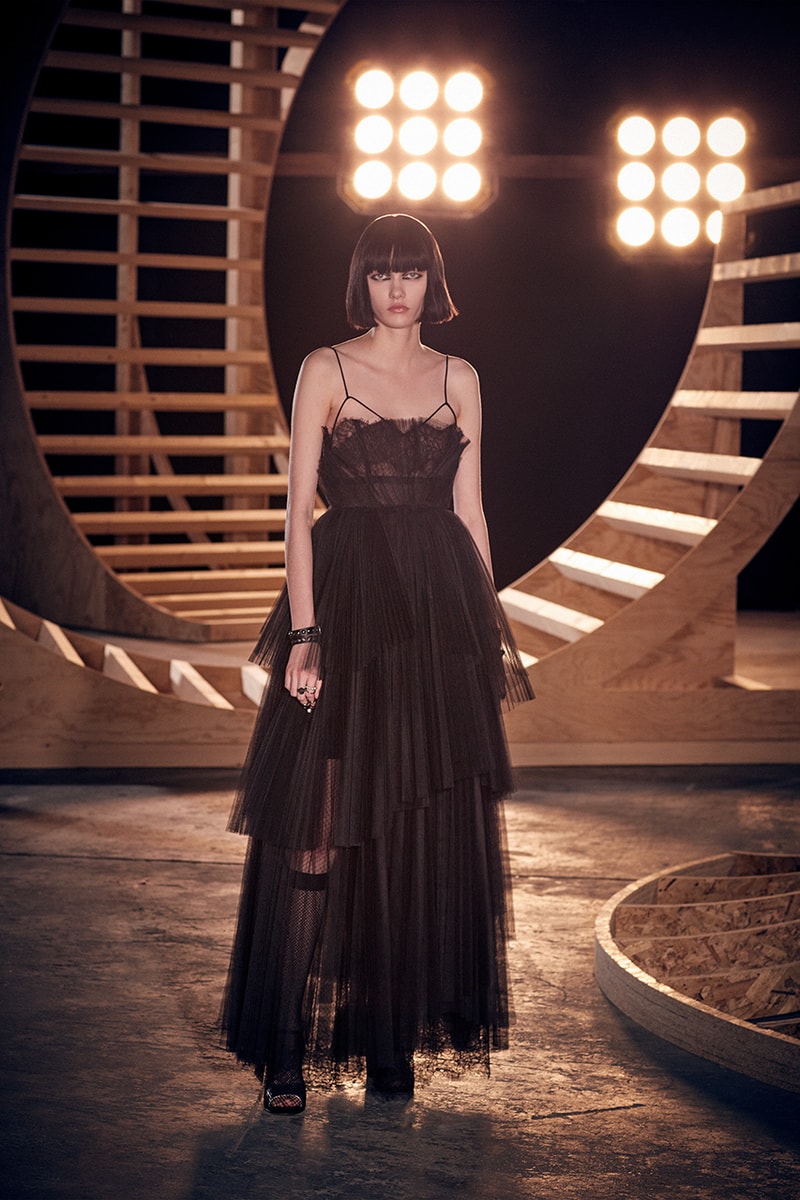 dior womens pre fall 2022 black gossamer dress