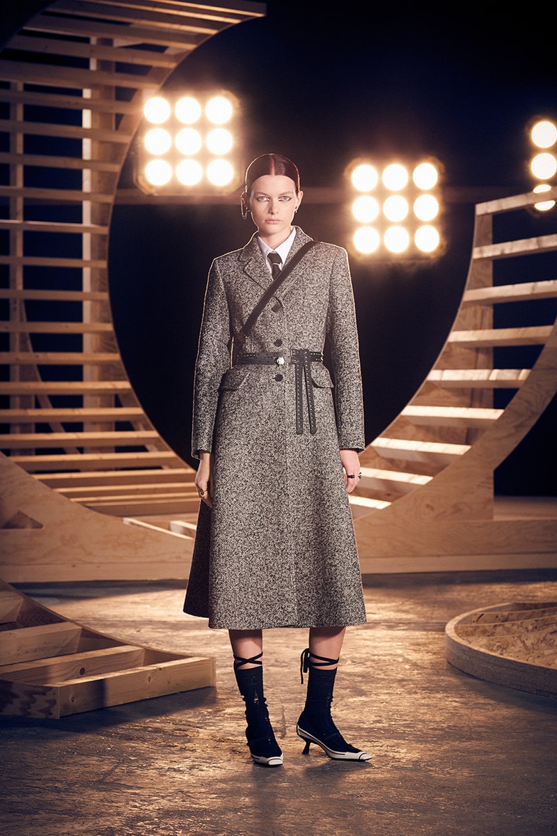 dior womens pre fall 2022 gray tweed coat