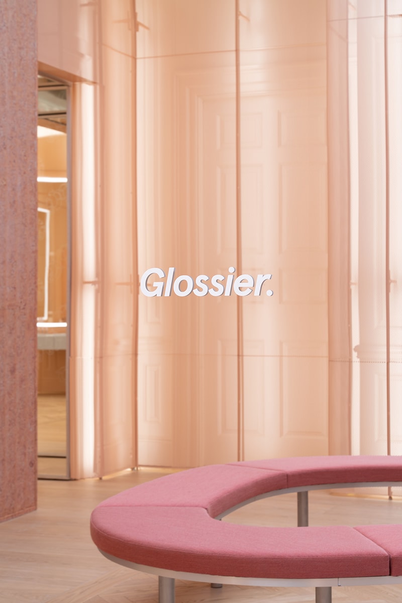 glossier london flagship store interior