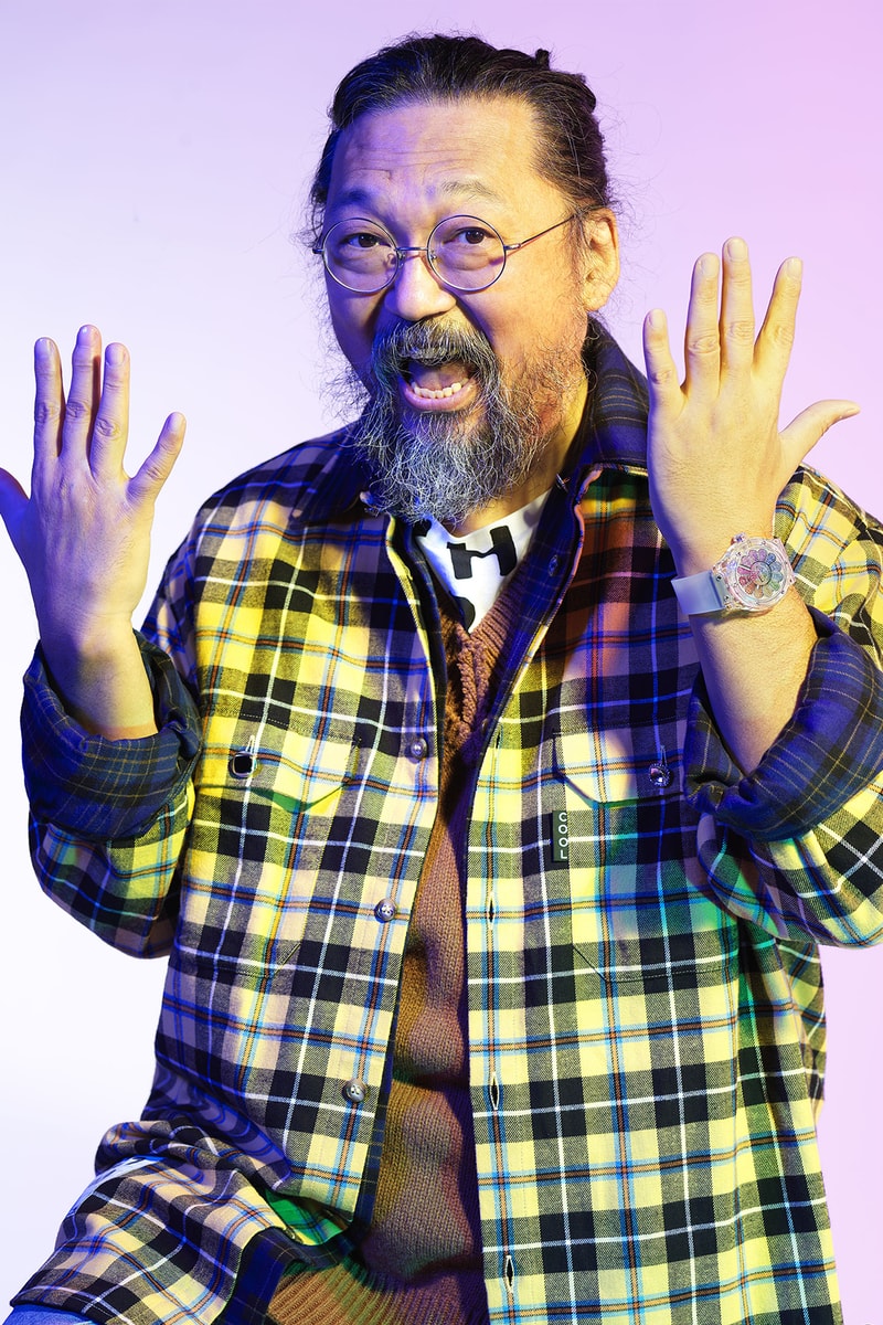 Murakami wearing the Hublot rainbow watch