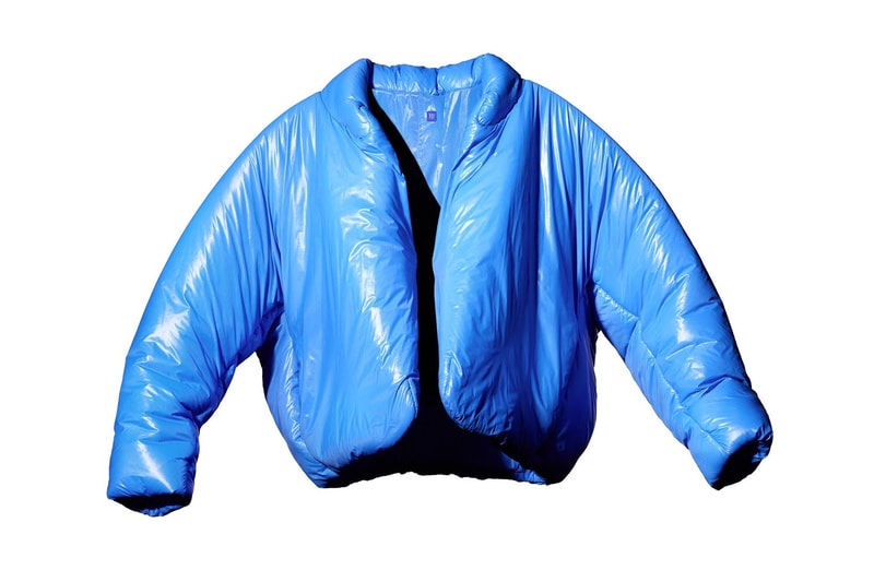 yeezy gap global launch round jacket puffer red blue black 